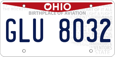 OH license plate GLU8032