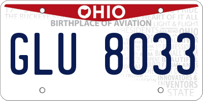 OH license plate GLU8033