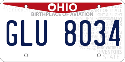 OH license plate GLU8034