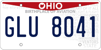 OH license plate GLU8041