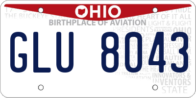 OH license plate GLU8043