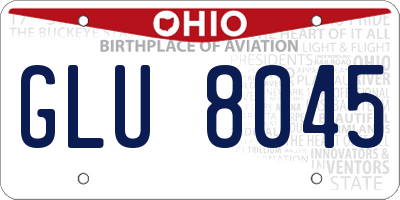 OH license plate GLU8045