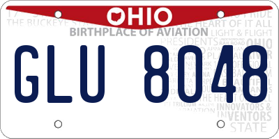 OH license plate GLU8048