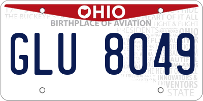 OH license plate GLU8049