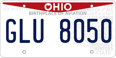 OH license plate GLU8050