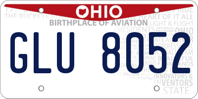 OH license plate GLU8052