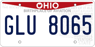 OH license plate GLU8065