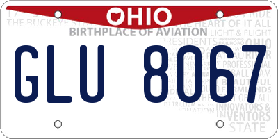 OH license plate GLU8067