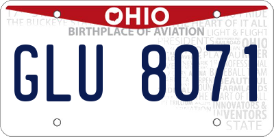 OH license plate GLU8071