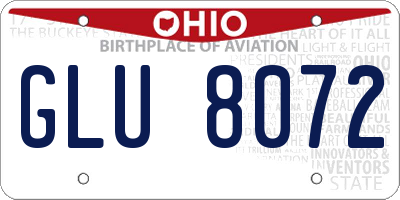 OH license plate GLU8072