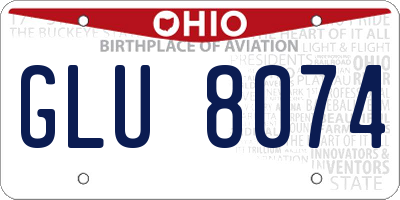 OH license plate GLU8074