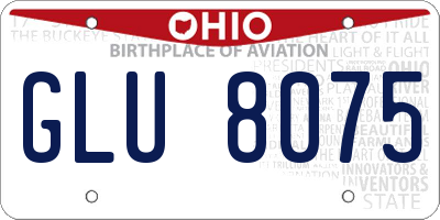 OH license plate GLU8075
