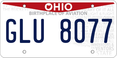 OH license plate GLU8077