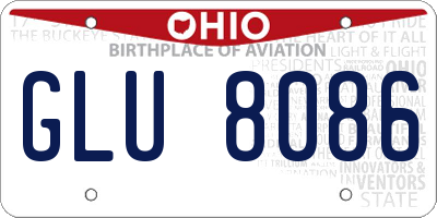 OH license plate GLU8086