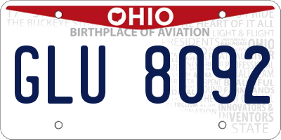 OH license plate GLU8092