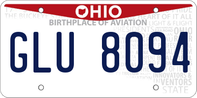 OH license plate GLU8094
