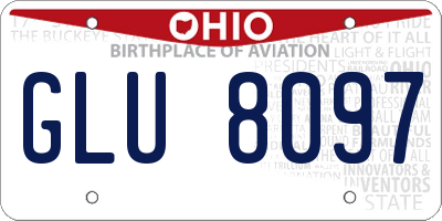 OH license plate GLU8097