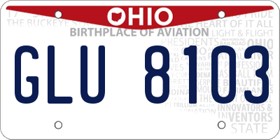 OH license plate GLU8103