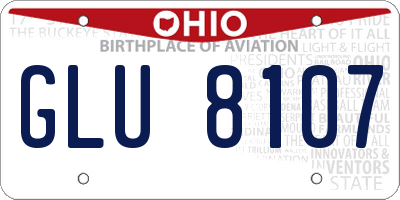 OH license plate GLU8107