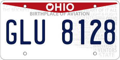 OH license plate GLU8128