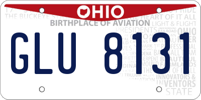 OH license plate GLU8131