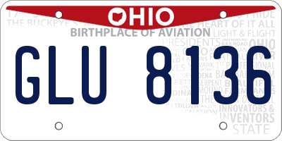 OH license plate GLU8136