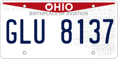 OH license plate GLU8137