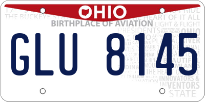 OH license plate GLU8145
