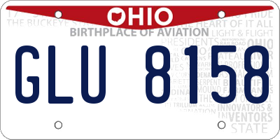 OH license plate GLU8158