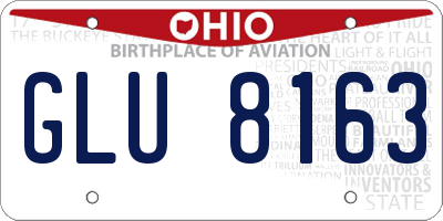 OH license plate GLU8163