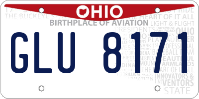 OH license plate GLU8171
