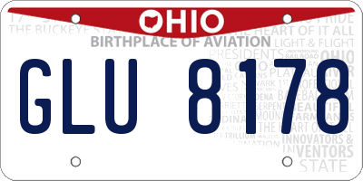 OH license plate GLU8178