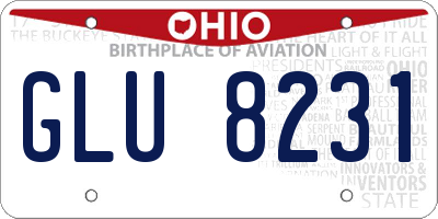 OH license plate GLU8231