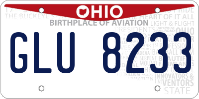 OH license plate GLU8233