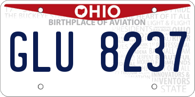 OH license plate GLU8237