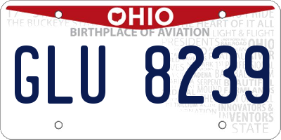 OH license plate GLU8239