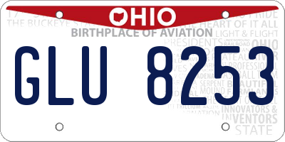 OH license plate GLU8253