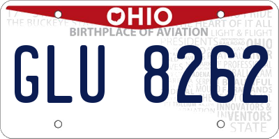 OH license plate GLU8262