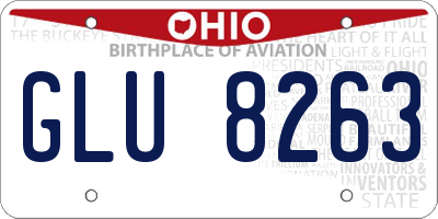 OH license plate GLU8263