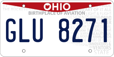 OH license plate GLU8271