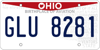OH license plate GLU8281