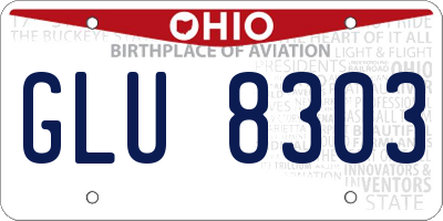 OH license plate GLU8303