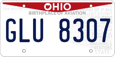 OH license plate GLU8307