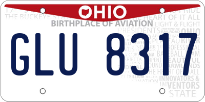 OH license plate GLU8317