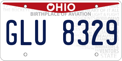OH license plate GLU8329