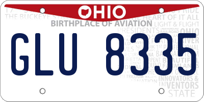 OH license plate GLU8335