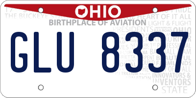 OH license plate GLU8337