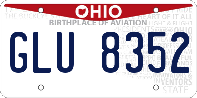 OH license plate GLU8352