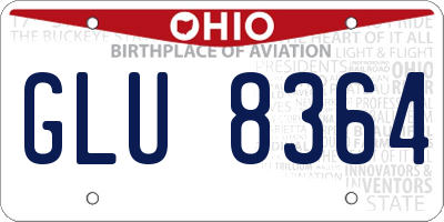 OH license plate GLU8364