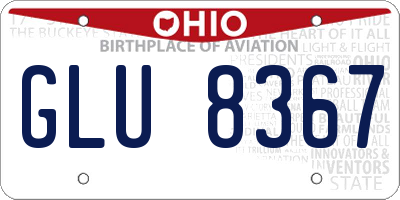 OH license plate GLU8367